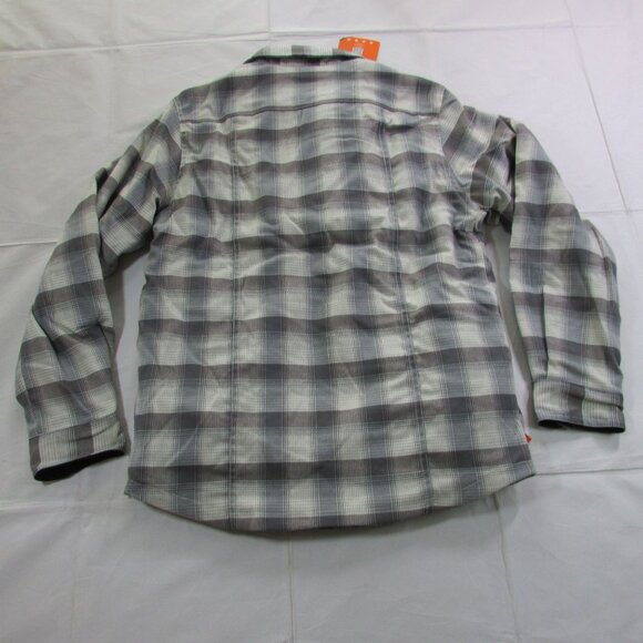 Mobile Warming Men's Flannel Heated Jacket Shacket Bluetooth Controlled Gray/Bla - Picture 2 of 5